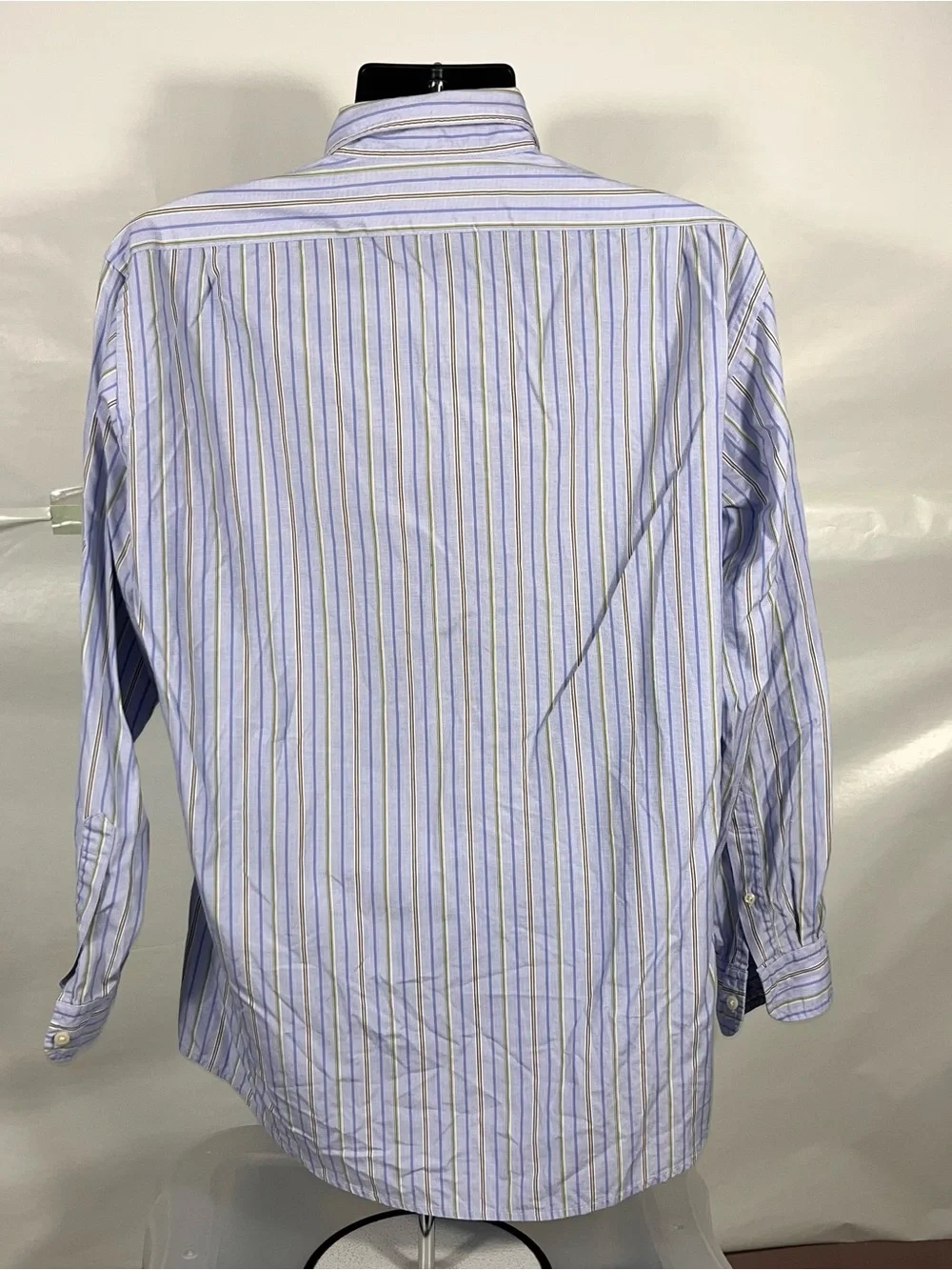 J. Crew Men's Light Blue and White Striped Button-Down Shirt